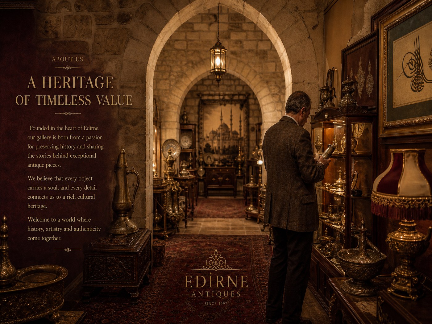 Edirne Antik galeri iç mekanı